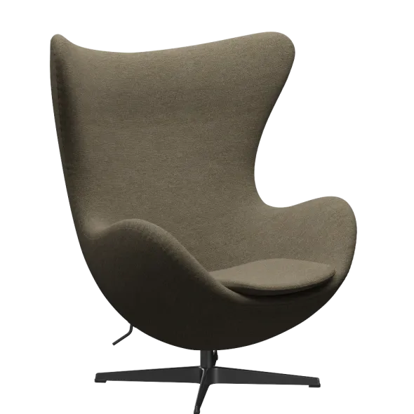 3316 Ægget loungestol, stel i sort af Arne Jacobsen