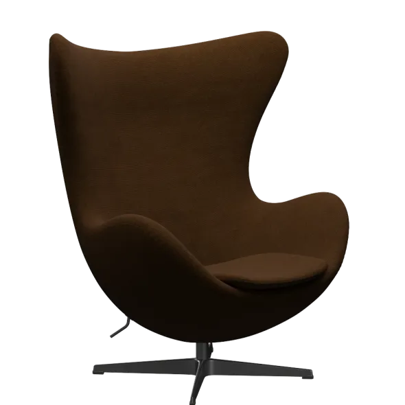 3316 Ægget loungestol, stel i sort af Arne Jacobsen