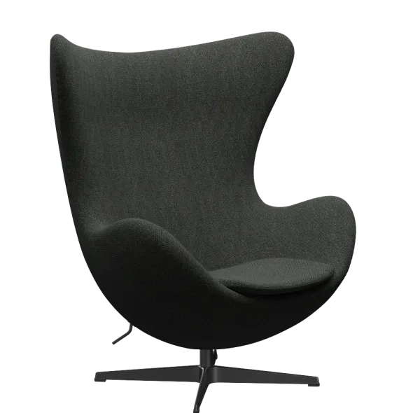 3316 Ægget loungestol, stel i sort af Arne Jacobsen