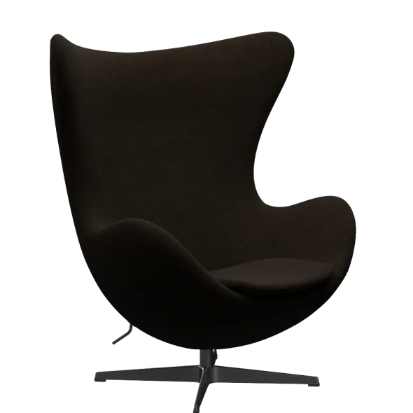 3316 Ægget loungestol, stel i sort af Arne Jacobsen