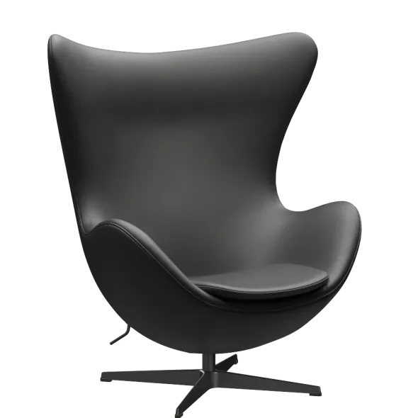 3316 Ægget loungestol, stel i sort af Arne Jacobsen