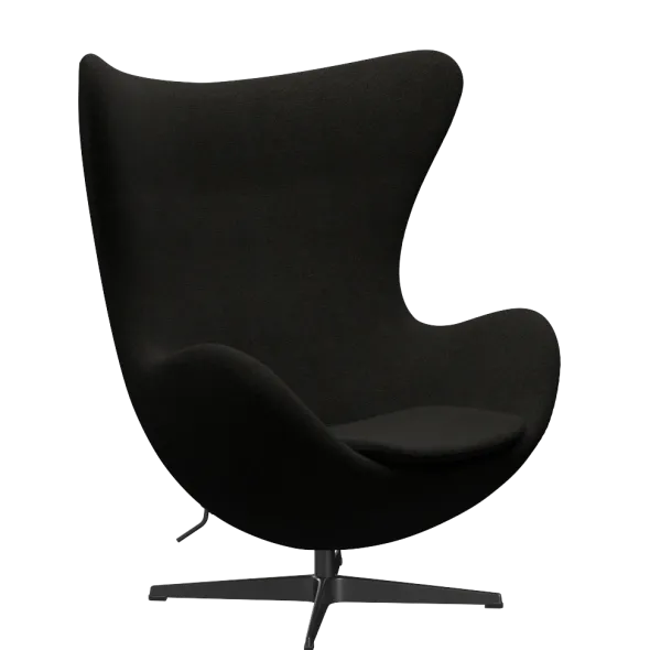 3316 Ægget loungestol, stel i sort af Arne Jacobsen