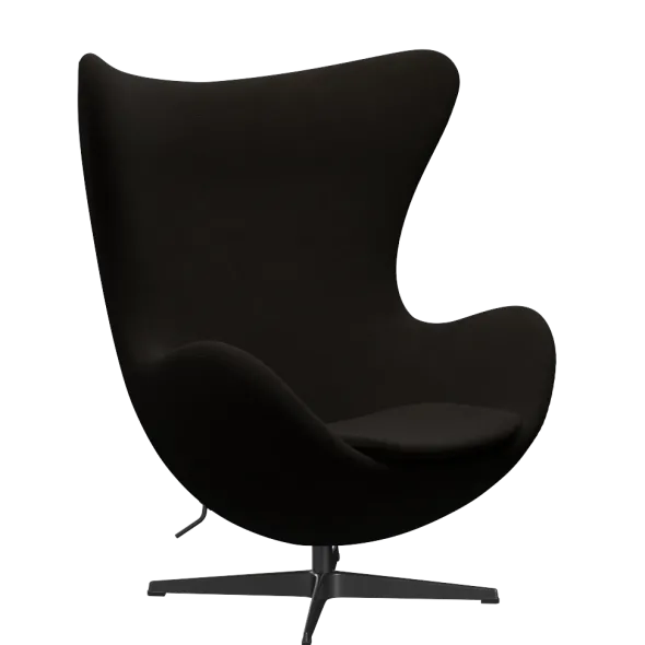 3316 Ægget loungestol, stel i sort af Arne Jacobsen