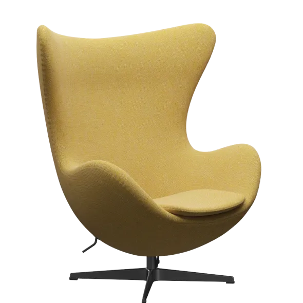 3316 Ægget loungestol, stel i sort af Arne Jacobsen