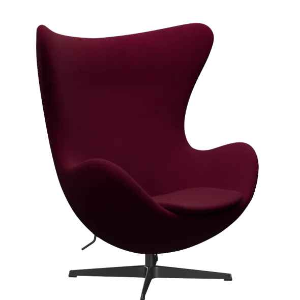 3316 Ægget loungestol, stel i sort af Arne Jacobsen