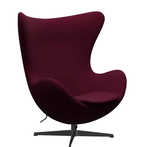 3316 Ægget loungestol, stel i sort af Arne Jacobsen