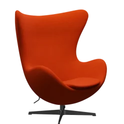 3316 Ægget loungestol, stel i sort af Arne Jacobsen