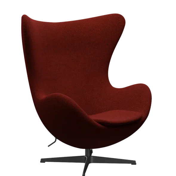 3316 Ægget loungestol, stel i sort af Arne Jacobsen