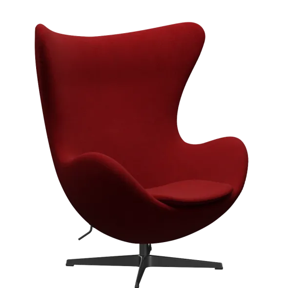 3316 Ægget loungestol, stel i sort af Arne Jacobsen