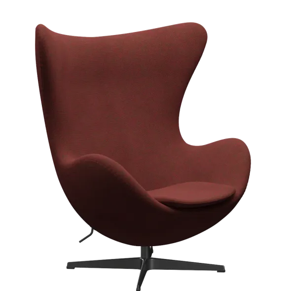 3316 Ægget loungestol, stel i sort af Arne Jacobsen