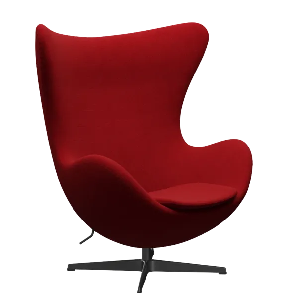 3316 Ægget loungestol, stel i sort af Arne Jacobsen