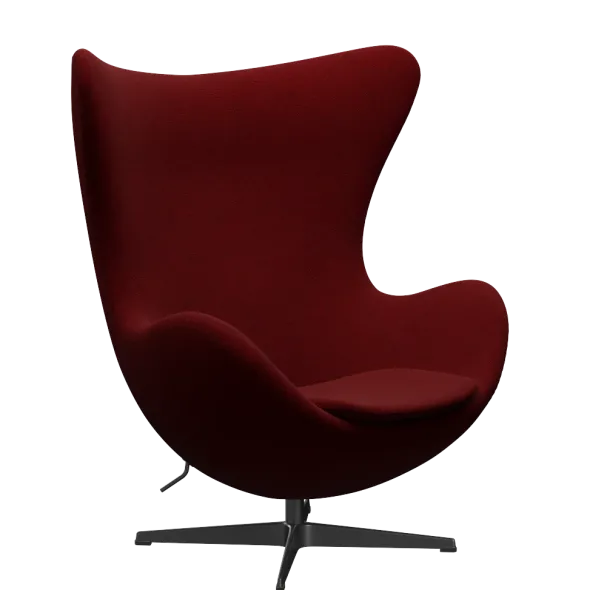 3316 Ægget loungestol, stel i sort af Arne Jacobsen