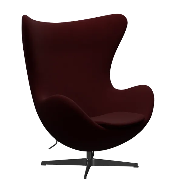 3316 Ægget loungestol, stel i sort af Arne Jacobsen