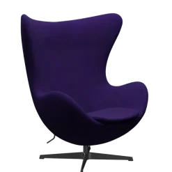 3316 Ægget loungestol, stel i sort af Arne Jacobsen