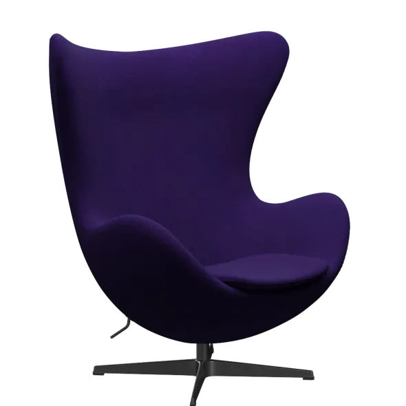 3316 Ægget loungestol, stel i sort af Arne Jacobsen