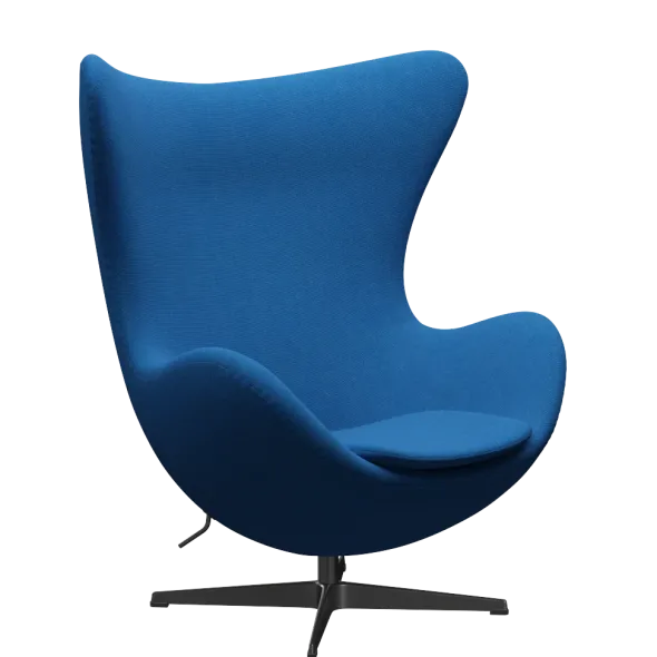3316 Ægget loungestol, stel i sort af Arne Jacobsen