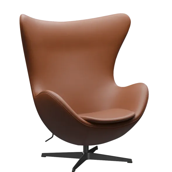 3316 Ægget loungestol, stel i sort af Arne Jacobsen