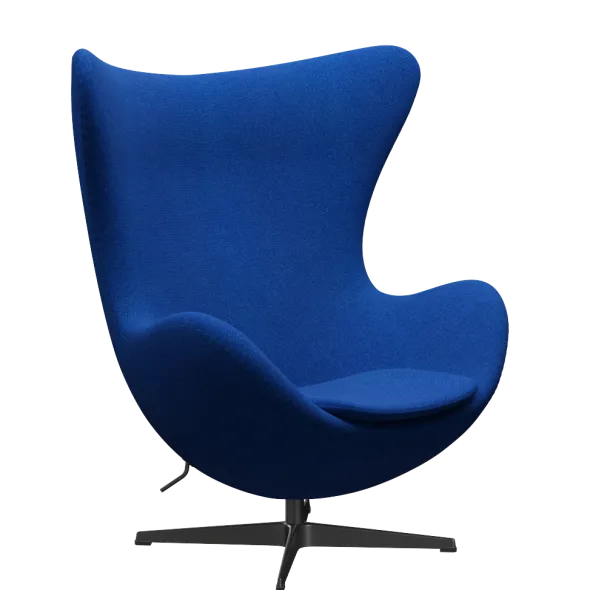 3316 Ægget loungestol, stel i sort af Arne Jacobsen