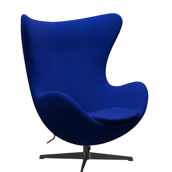 3316 Ægget loungestol, stel i sort af Arne Jacobsen