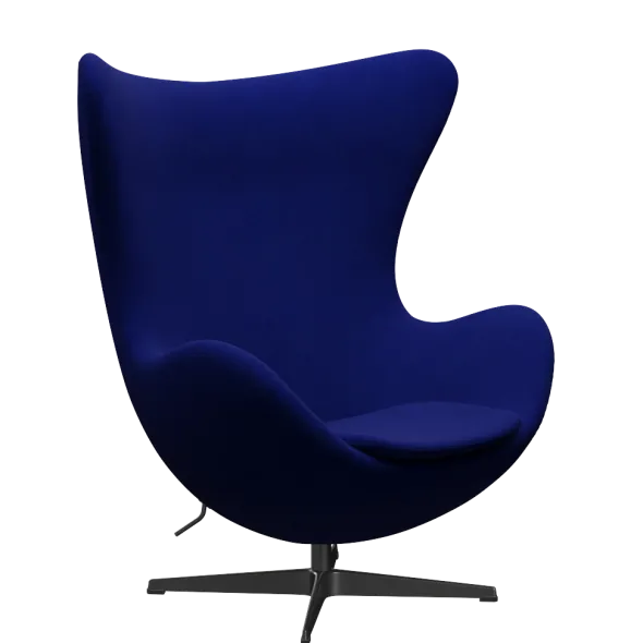 3316 Ægget loungestol, stel i sort af Arne Jacobsen