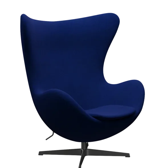 3316 Ægget loungestol, stel i sort af Arne Jacobsen
