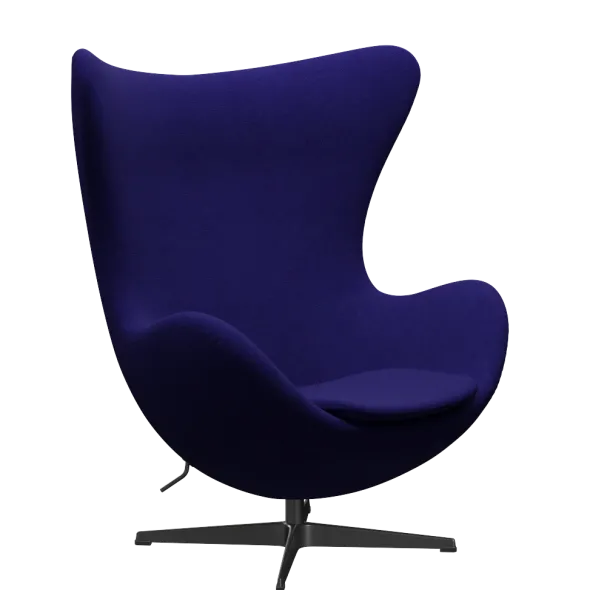 3316 Ægget loungestol, stel i sort af Arne Jacobsen