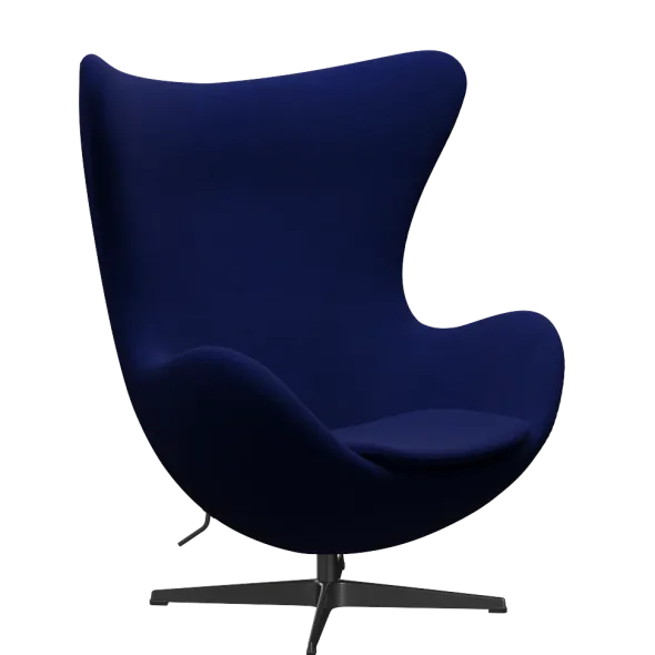 3316 Ægget loungestol, stel i sort af Arne Jacobsen