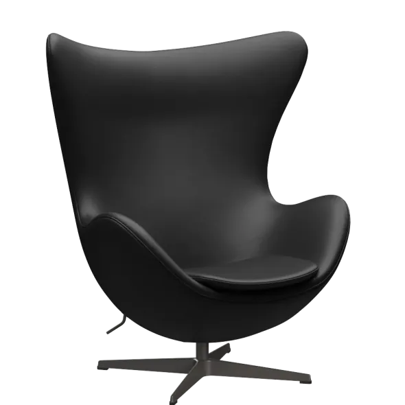 3316 Ægget loungestol, stel i warm graphite af Arne Jacobsen