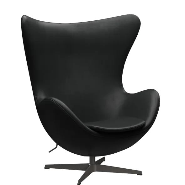3316 Ægget loungestol, stel i warm graphite af Arne Jacobsen