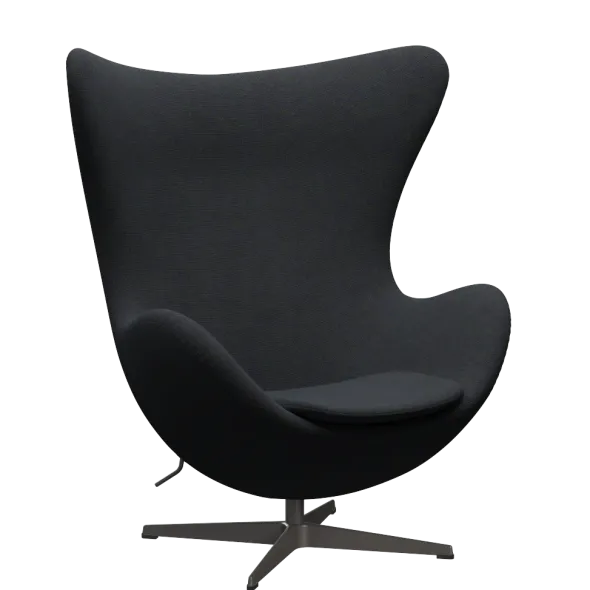 3316 Ægget loungestol, stel i warm graphite af Arne Jacobsen