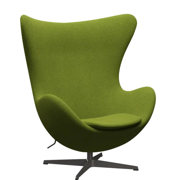 3316 Ægget loungestol, stel i warm graphite af Arne Jacobsen