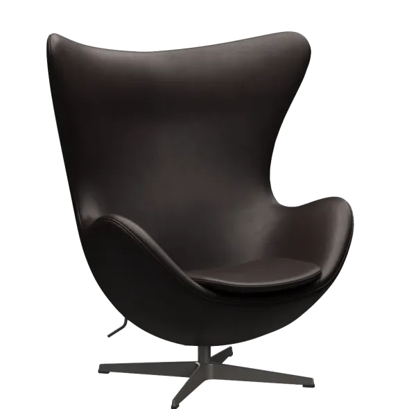 3316 Ægget loungestol, stel i warm graphite af Arne Jacobsen