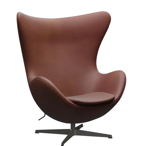 3316 Ægget loungestol, stel i warm graphite af Arne Jacobsen