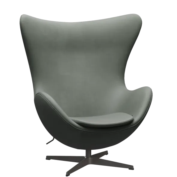 3316 Ægget loungestol, stel i warm graphite af Arne Jacobsen