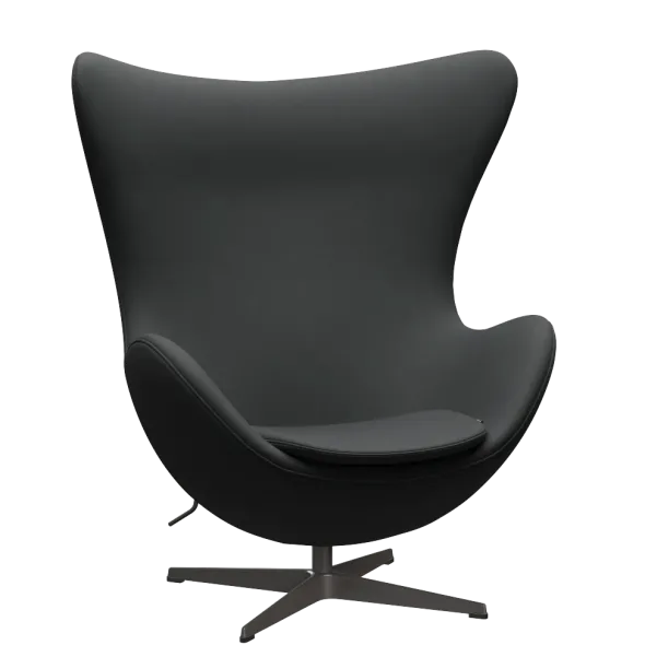 3316 Ægget loungestol, stel i warm graphite af Arne Jacobsen