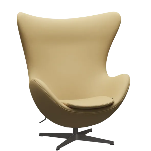 3316 Ægget loungestol, stel i warm graphite af Arne Jacobsen