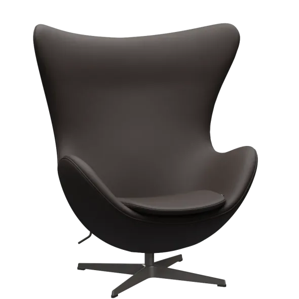 3316 Ægget loungestol, stel i warm graphite af Arne Jacobsen
