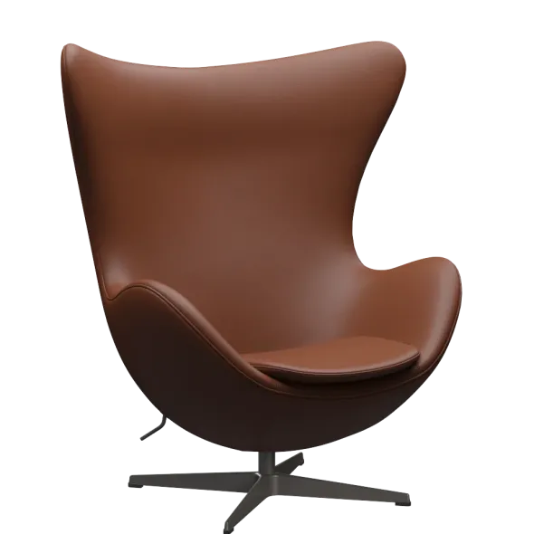 3316 Ægget loungestol, stel i warm graphite af Arne Jacobsen