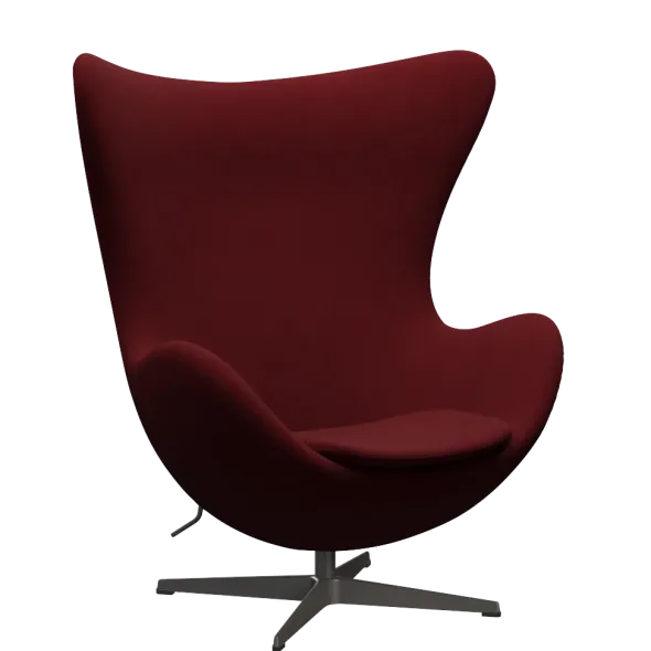 3316 Ægget loungestol, stel i warm graphite af Arne Jacobsen