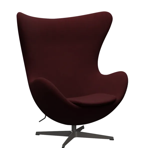 3316 Ægget loungestol, stel i warm graphite af Arne Jacobsen