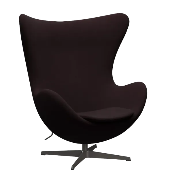 3316 Ægget loungestol, stel i warm graphite af Arne Jacobsen