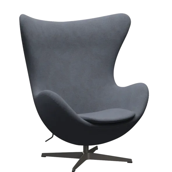3316 Ægget loungestol, stel i warm graphite af Arne Jacobsen