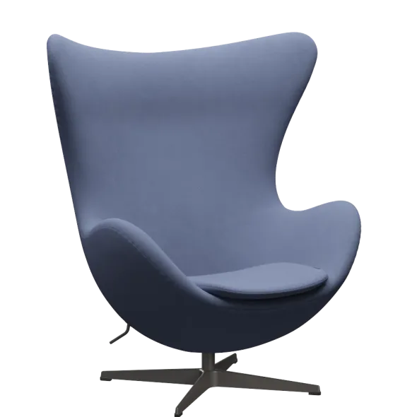 3316 Ægget loungestol, stel i warm graphite af Arne Jacobsen