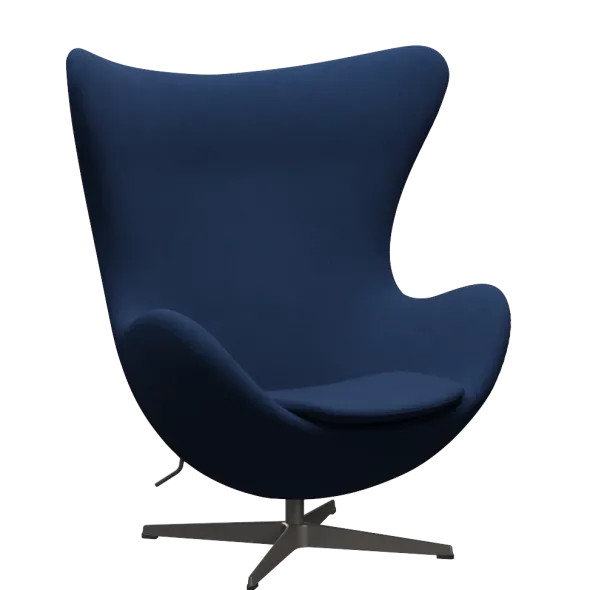 3316 Ægget loungestol, stel i warm graphite af Arne Jacobsen