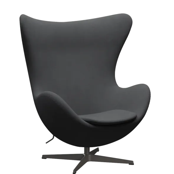 3316 Ægget loungestol, stel i warm graphite af Arne Jacobsen