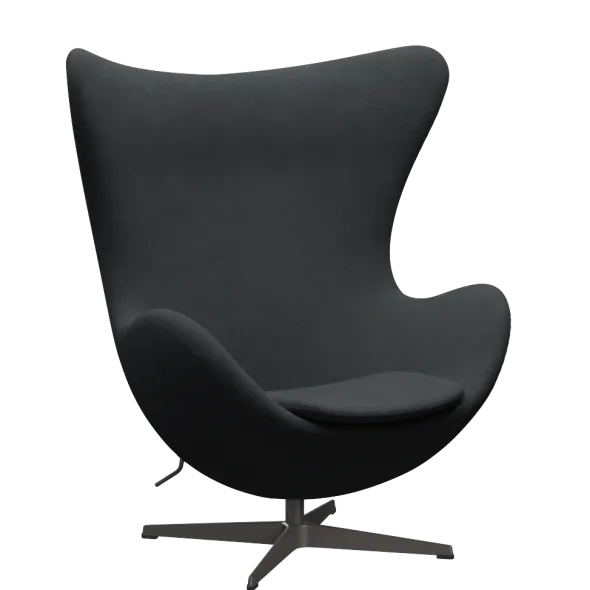 3316 Ægget loungestol, stel i warm graphite af Arne Jacobsen