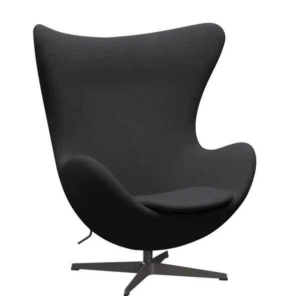3316 Ægget loungestol, stel i warm graphite af Arne Jacobsen