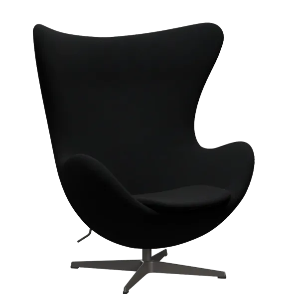 3316 Ægget loungestol, stel i warm graphite af Arne Jacobsen