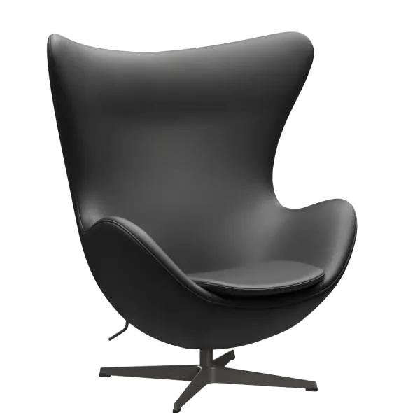 3316 Ægget loungestol, stel i warm graphite af Arne Jacobsen