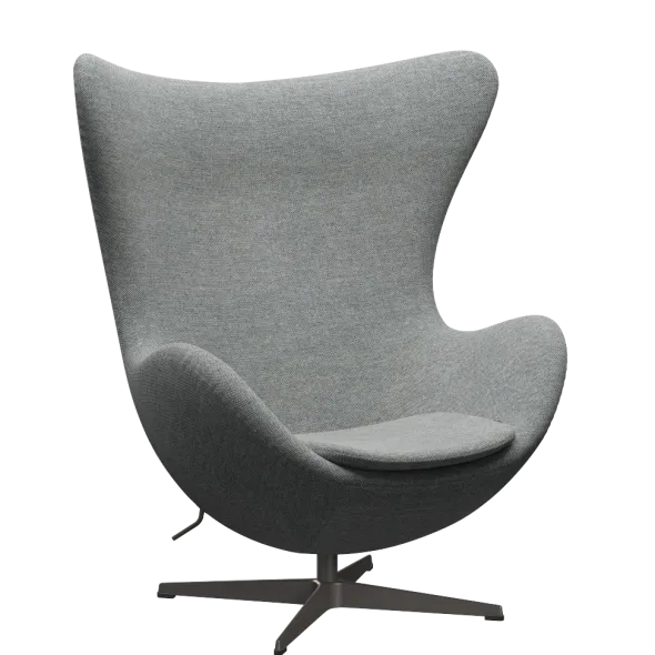 3316 Ægget loungestol, stel i warm graphite af Arne Jacobsen